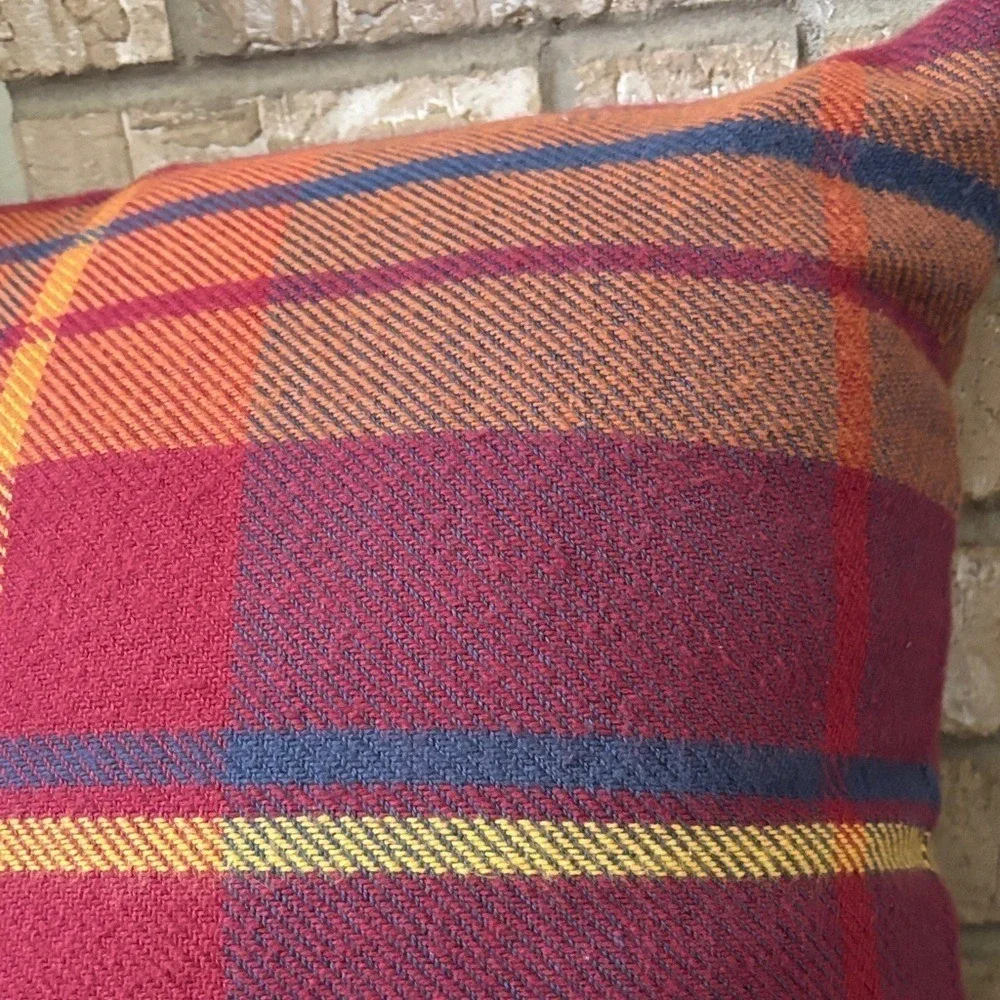 Sonoma Oversized Fall Plaid Square Throw Pillow (Red, Orange, Blue, Purple) 20